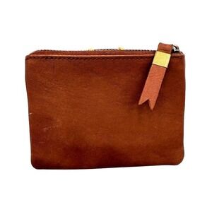 Madewell The Leather Zip Pouch Wallet Brown 100% Leather New with Tags